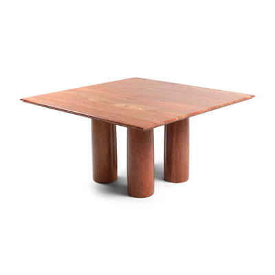 Meja Makan Travertine Merah Vintaj